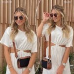 POIUGOYA Small Crossbody Bags for Women,Leather Women’s Shoulder Handbag Satchel,Four Zip Pocket Camera Purse with Wide Strap