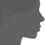 Sterling Silver Black Freshwater Cultured Pearl Button Stud Earrings (6.5-7mm )