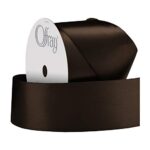 C.R. Gibson 932728 1.5″ Wide Single Face Satin Ribbon, Brown, 4 Yds