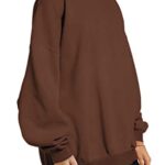 Trendy Queen Sweatshirts for Women Hoodies Oversized Halloween Fleece Crewneck Pullover Tops Sweaters Comfy Soft Fall Winter Clothes 2023 Fashion Brown