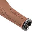 SOLODRIVE Ergonomic Design Bike Grips, Comfortable Bicycle Handlebar Grips, Single Lock-on Mountain Bike Grips, Non-Slip Handle Grips, Fit MTB, E-Bike, Hybrid, City Commuter Bikes, Scooter (Brown)