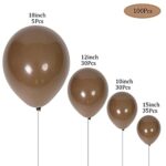 100pcs Brown Balloons 18 inch +12 inch +10 inch +5 inch Latex Party Coffee Balloon Birthday Balloons Baby Shower Decorations Wedding Balloons bulk