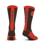 For Bare Feet NFL CLEVELAND BROWNS MVP Crew Sock Team Color Large
