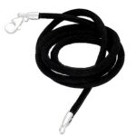 New 24″ Black Silk Cord Chain Necklace Sterling Silver