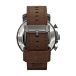 Fossil Men’s Nate Quartz Stainless Steel and Leather Chronograph Watch, Color: Smoke, Brown (Model: JR1424)