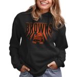 Junk Food Clothing x NFL – Cleveland Browns – Team Spotlight – Unisex Adult Pullover Fleece Hoodie for Men and Women – Size Large , Black