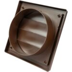 Vent Systems 6″ Inch Brown Exhaust Vent Cover – Dryer Vent Hood – Louvered Dryer Duct Vent Cover – Vent Hood Cap – One-Directional Plastic Air Supply Grille