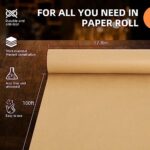 Wrapping Paper, Craft Paper, Brown Kraft Paper Roll 17.8″x 100ft for Gift Wrapping, Floor Covering, Bulletin Board, Arts Crafts, Bouquet Flower, Table Runner, Poster, Packing Paper for Moving Supplies