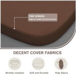 HAVARGO Chair Cushions for Dining Chairs with Supportive Foam [16.5×16.2 Inches] Kitchen Chair Pads Indoor Seat Cushions for Dining Chairs, 2″ Thick Dining Room Chair Cushions Set of 4 Dark Brown