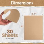 SANZIX 30 Sheets Brown Kraft Cardstock 8.5 x 11 Inch Thick Paper, 80lb. 216 GSM Heavy Weight Printer Paper, Cardstock for Invitations, Menus, Stationery Printing, Scrapbook, Crafts, DIY Cards