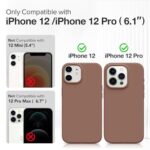 GONEZ Magnetic Silicone for iPhone 12 Case and iPhone 12 Pro Case, [Compatible with Magsafe][Screen Protector + Camera Lens Protector], Microfiber Lining Shockproof Protective Phone Cover 6.1″, Brown