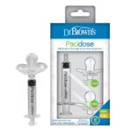 Dr. Brown’s Pacidose Pacifier and Liquid Baby Medicine Dispenser with Oral Syringe and Two Sizes of Pacifier Bulbs – 0-6m and 6-18m