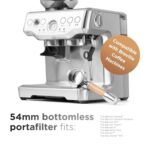 Brown Hill 54mm Bottomless Portafilter, Compatible with Breville Barista Express Portafilter with Stainless Steel Portafilter & Walnut Handle, Includes Precision Filter Basket (Walnut)