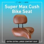 sixthreezero Super Max Bike Seat with Back Rest, Comfortable Bicycle Saddle Extra Large Wide Super Max Cushion Comfort Seat for Men and Women, Brown