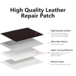 OcePor Self Adhesive Leather Repair Patch, 4 x 60 inch Leather Repair Tape, Leather Patches for Furniture, Vinyl Leather Repair Kit for Couches, Boat Seats, Furniture, Cars(Dark Brown)