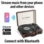 Victrola Vintage 3-Speed Bluetooth Portable Suitcase Record Player with Built-in Speakers | Upgraded Turntable Audio Sound|Dark Brown, Model Number, Model Number: VSC-550BT-DBR