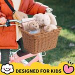 GRANNY SAYS Bike Baskets for Kids, Bicycle Bike Baskets, Small Wicker Basket for Bike, 9¾” x 7″ x 6″, Brown