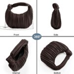 NIUEIMEE ZHOU Small Knotted Handbags for Women Soft PU Leather Crossbody Dumpling Bags Cloud Clutch Purses Ruched Pouch Bag