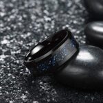 King Will Dragon Men’s 8mm Light Blue Grit Black Celtic Dragon Tungsten Carbide Ring Comfort Fit Wedding Band 9.5