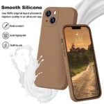 Ktele Compatible with iPhone 13 Case 6.1 inch Premium Liquid Silicone [Soft Microfiber Lining Anti-Scratch] Gel Rubber Full-Body Bumper Protection Camera Protect Case-Light Brown