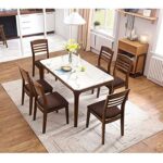 Fuloon Stretch Jacquard Chair Seat Covers Set of 4, Removable Washable Dining Chair Covers Anti-Dust Dining Room Chair Covers Seat Cushion Slipcovers (4, Chocolate)