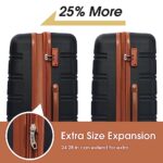 Merax Luggage Sets of 3 Piece Carry on Suitcase Airline Approved,Hard Case Expandable Spinner Wheels (Black and Brown B-1)