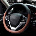 Valleycomfy Microfiber Leather Steering Wheel Covers Universal 15 inch (Brown