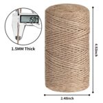tifanso Natural Jute Twine String – 328 Feet Garden Twine, Twine for Crafts, Hemp Twine Rope, Brown Jute Twine for Gift Wrapping, Gardening, Packing and Wedding Decor
