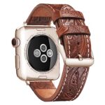 louyebh Leather Watch Bands Compatible with Apple Watch 38/40/41mm Women Genuine Leather Classic Vintage Replacement Strap for Men iWatch Series Ultra/8/7/SE/6/5/4/3/2/1 (38/40/41mm, Brown&StarLight)