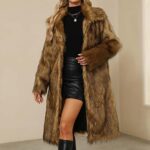 DESKABLY Winter Faux Fur Long Coat for Women Plus Size Warm Cotton Jackets Casual Open Front Long Sleeve Sherpa Outerwear
