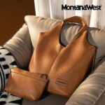 Montana West Brown Purses and Handbags Slouchy Hobo Bags for Women Tassel Zipper Shoulder Top Handle Tote Vegan Leather MWC2-195BR