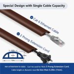 Cord Cover Floor 4ft Brown, PVC Floor Cable Cover, Cord Hider Floor Cord Protector Prevent Cable Trips & Protect Wires, Floor Cable Management Hide Cords on Floor, Cord Cavity – 0.39″ W x 0.24″ H