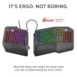 Cloud Nine C989M Ergonomic Mechanical Keyboard for PC – Kailh Tactile Brown Switches – RGB Light Up LED Backlit with USB – Ergo Split Key Board with Macro