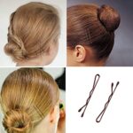 220 Count Mini Wavy 1.38 Inch Bobby Pins Brown, YINGFENG Small Hair Bobby Pins with Storage Box for Updos, Metal Hair Clips for Kids, Girls and Women, Suitable for All Hair Types