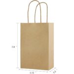 SUNCOLOR 24 Pieces 8″ Brown Goodie Bags Small Gift Bags with Handle for Party Favor Bags (Brown)