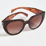 Prada PR 14WS 2AU6S1 Tortoise Plastic Cat-Eye Sunglasses Brown Gradient Lens