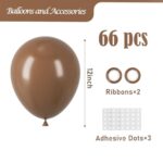 Voircoloria Brown Balloons, 66pack 12inch Brown Latex Party Balloons for Graduation, Teddy Bear Themed Party, Wedding, Birthday, Bridal Shower, Baby Shower, Gender Reveal Party Decorations