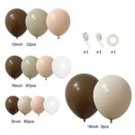 PERPAOL 151pcs Brown Balloons Garland Arch Kit Neutral Boho Tan Coffee Nude White Balloon for Teddy Bear Shower Wild Jungle Safari Woodland Party Birthday Decorations…