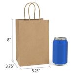 BagDream Kraft Paper Bags 25Pcs 5.25×3.25×8 Inches Small Paper Gift Bags with Handles Party Favor Bags Shopping Bags Brown Gift Bags Paper Sacks