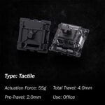 Gateron KS-15 Optical Switches for MX Mechanical Gaming Keyboard | 55g Force | Tactile| Clear Top RGB Switches for Backlit Keyboard | (90 PCS, Brown)