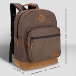 Wrangler Yellowstone Sturdy Backpack for Travel Classic Logo Water Resistant Casual Daypack for Travel with Padded Laptop Notebook Sleeve (Brown Corduroy)