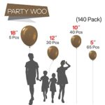 PartyWoo Coffee Brown Balloons, 140 pcs Boho Brown Balloons Different Sizes Pack of 18 Inch 12 Inch 10 Inch 5 Inch Dark Brown Balloons for Balloon Garland Balloon Arch as Party Decorations, Brown-F09