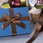 YASEO 1 Inch Brown Solid Satin Ribbon, 50 Yards Craft Fabric Ribbon for Gift Wrapping Floral Bouquets Wedding Party Decoration