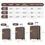 Merax Flieks Luggage Set 3 Piece with TSA Lock Carry on Luggage Light Weight Hardside Expandable Spinner Suitcase Set,Brown