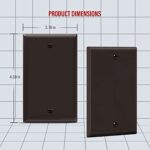 ENERLITES Blank Device Wall Plate, Gloss Finish, Standard Size 1-Gang 4.50″ x 2.76″, Polycarbonate Thermoplastic, 8801-BR, Brown