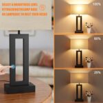 Seealle Bedroom Lamps for Night Stands – Touch Control, 3 Way Dimmable, USB C+A Charging, LED Bulbs, Easy Assembly