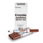 Crayola Washable Markers – Brown (12ct), Kids Broad Line Markers, Bulk Markers for Classrooms & Teachers