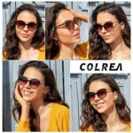 Colrea Trendy Cat Eye Sunglasses for Women Fashion Cateye UV400 Protection Glasses CL22017 (Brown Lens/Brown Frame)
