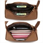 Loiral Shoulder Bags for Women, Cute Hobo Tote Handbag Mini Clutch Purse with Zipper Closure, Brown