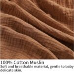 Muslin Nursing Pillow Cover Soft 100% Cotton Feeding Pillow Slipcover Fits Standard Infant Nursing Pillow or Positioner for Baby Girl and Boy, Brown